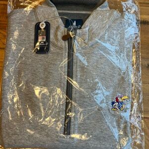 johnnie-O Heather Gray Zip-Up Sweater